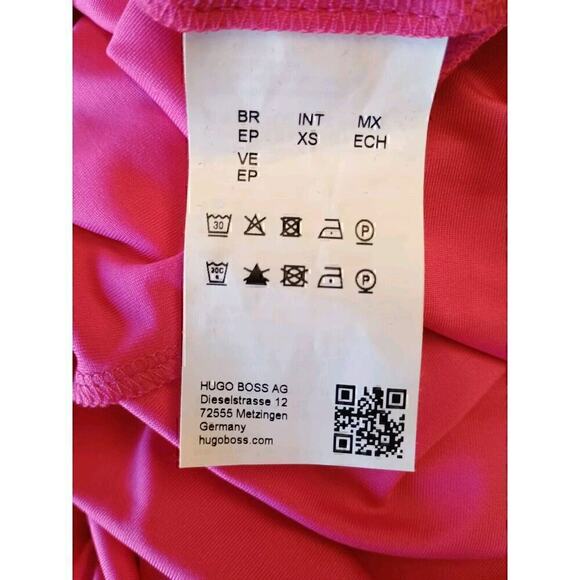 Hugo Boss Ellira Mock Neck Midi Dress Color Flamingo Size XSmall NWT - Picture 8 of 8